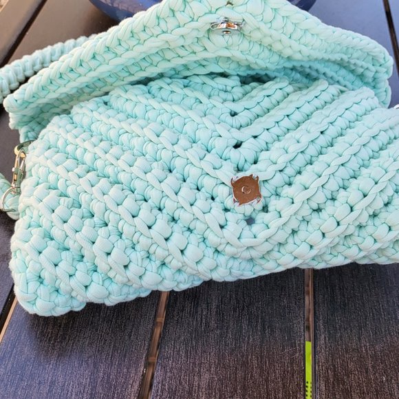 Handcrafted Crochet Clutch Handmade Bag, Woven Purse, Knit Bag, Summer bag - Picture 6 of 7